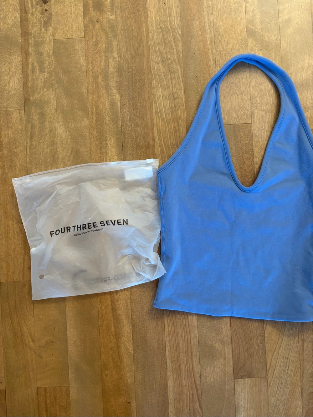 437 Blue Halter Tank